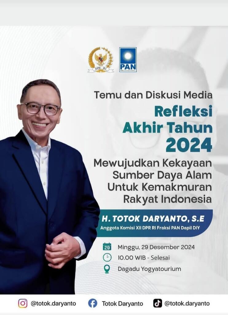 Totok Daryanto S.E anggota Komisi XII DPR-RI Temu Media di Yogyakarta 