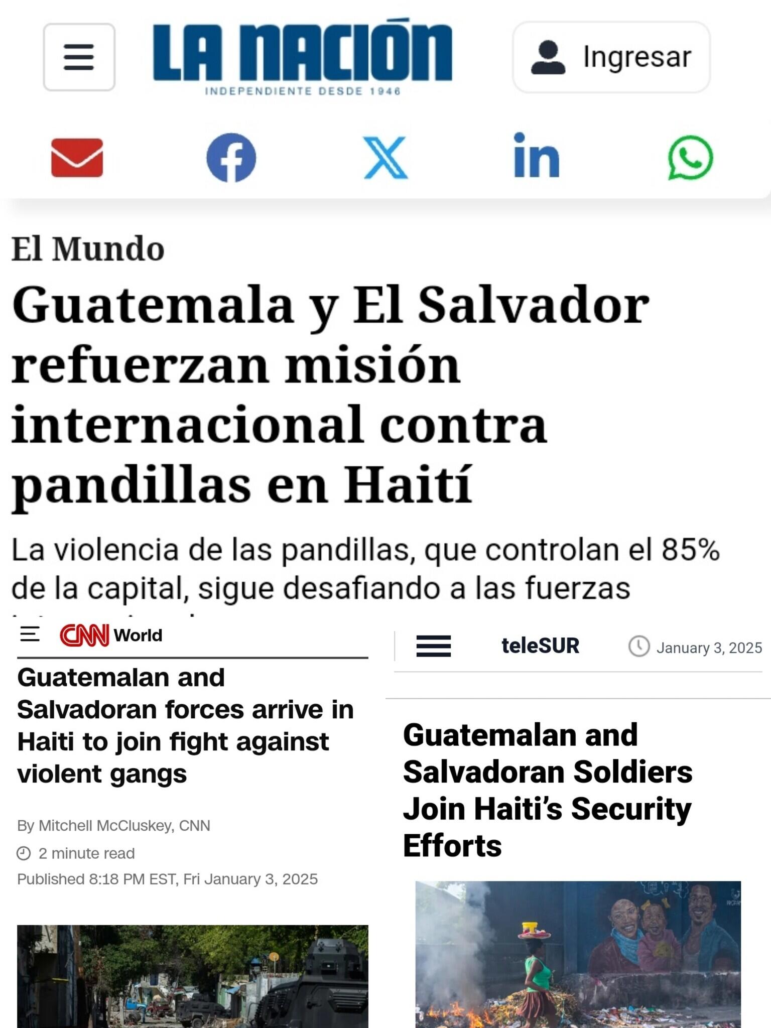 Pasukan Guatemala dan Salvador tiba dalam upaya keamanan Haiti