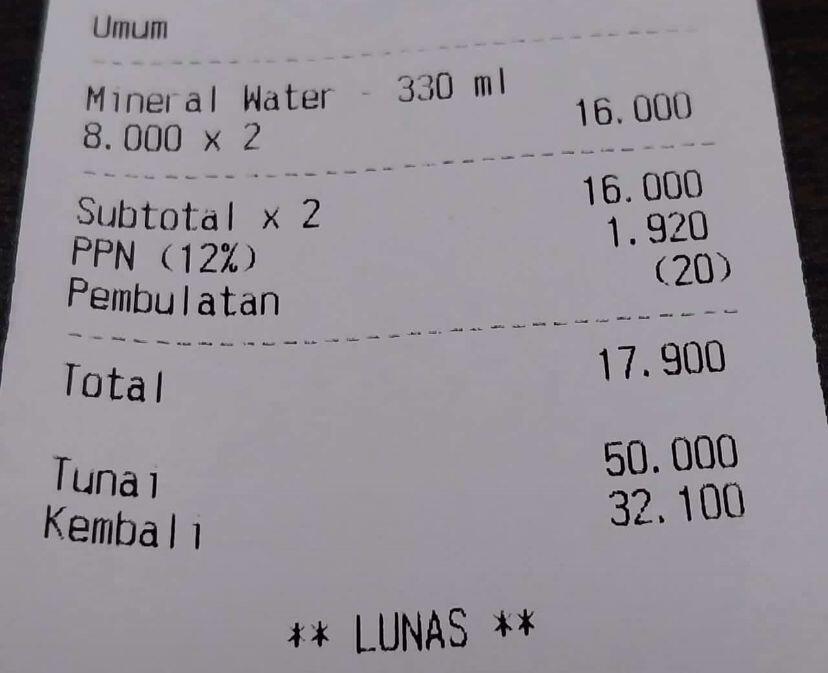 Prabowo: Air Mineral Termasuk Barang Mewah