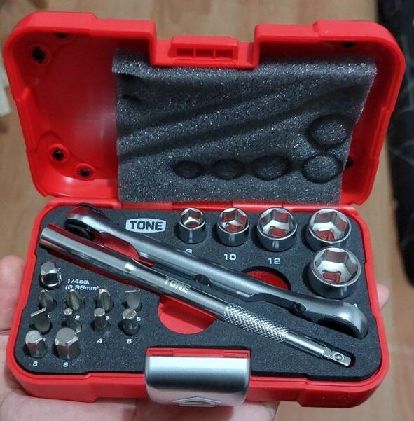TONE Socket Wrench Bit Set Hexagonal 6.35MM 18pcs MIX21620P