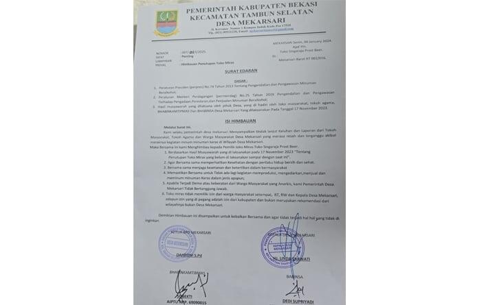 Protes Warga Tak Digubris, Pemdes Mekarsari Minta Toko Miras Tutup Permanen