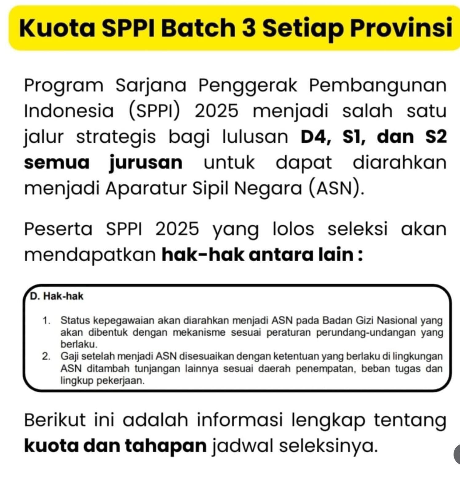 Lowongan kerja jadi ASN pada Badan Gizi Nasional