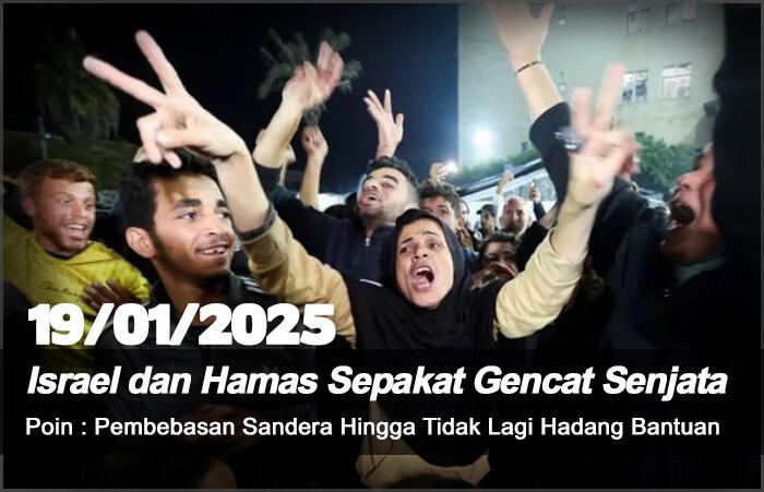 Israel dan Hamas Sepakat Gencat Senjata Pada 19 Januari 2025 - Ini Isi Kesepkatannya