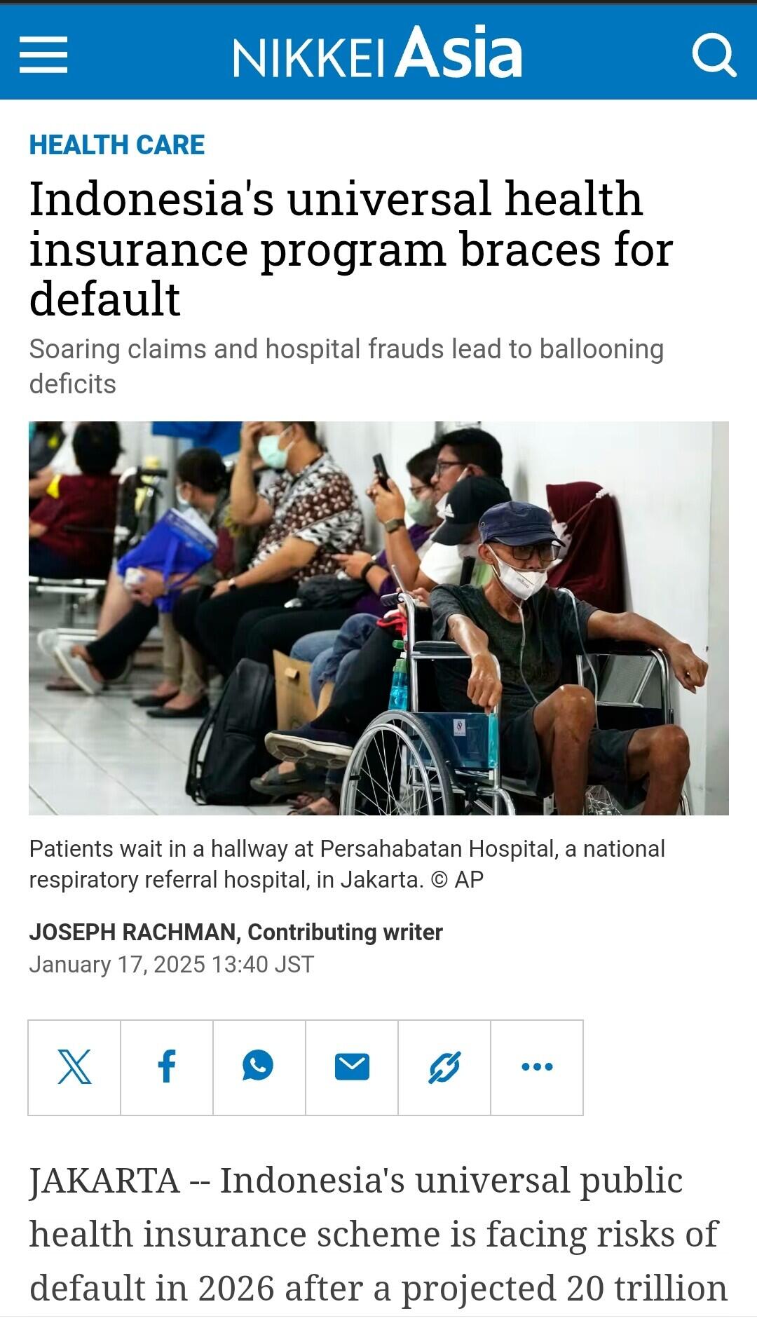 Indonesia: Universal Health Insurance Program at Risk of Default