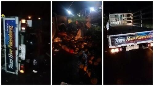 Warga Malah Jarah Durian dan Uang Sopir Pikap Kecelakaan