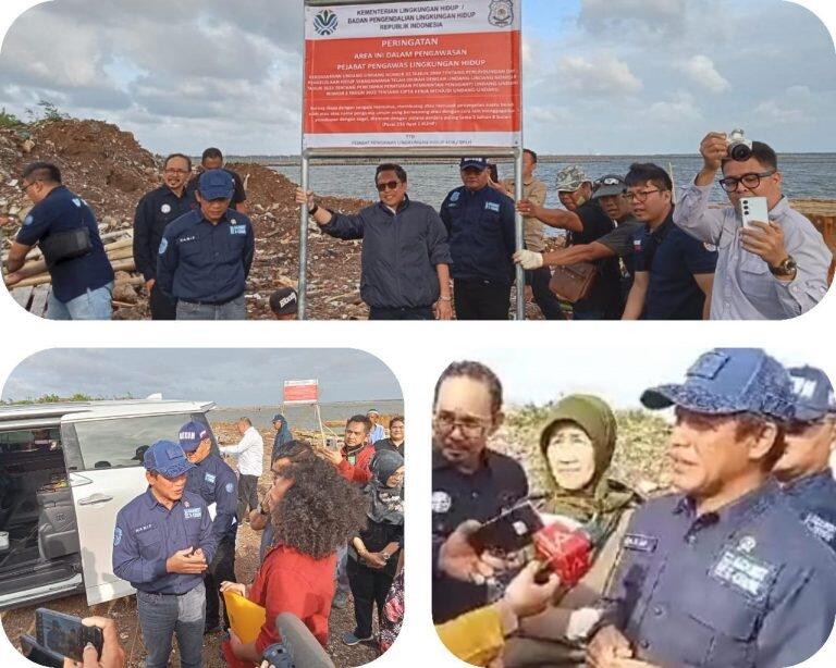 Proyek Sudah Berjalan 30 Persen, Menteri LH Segel Reklamasi Pagar Laut Tarumajaya