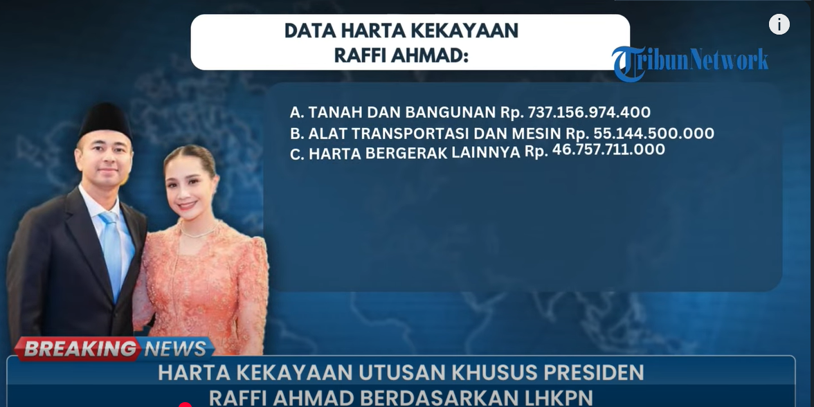 Laporan Harta Kekayaan Raffi Ahmad senilai 1 Triliun lebih ke KPK