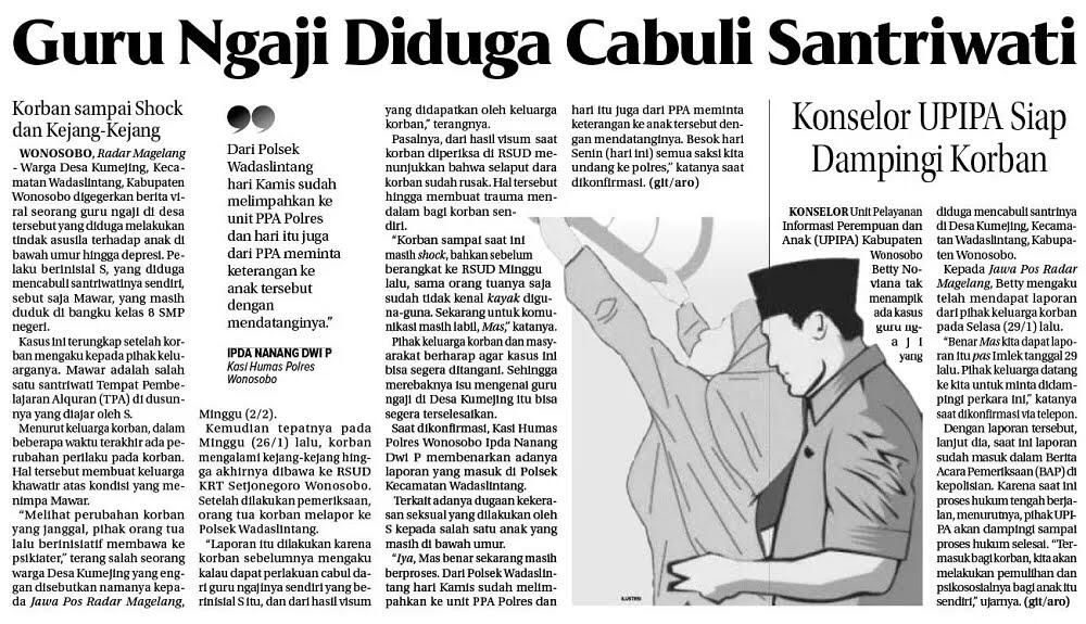 Guru Ngaji di Wadaslintang Wonosobo Diduga Cabuli Santriwati, Korban sampai Shock dan