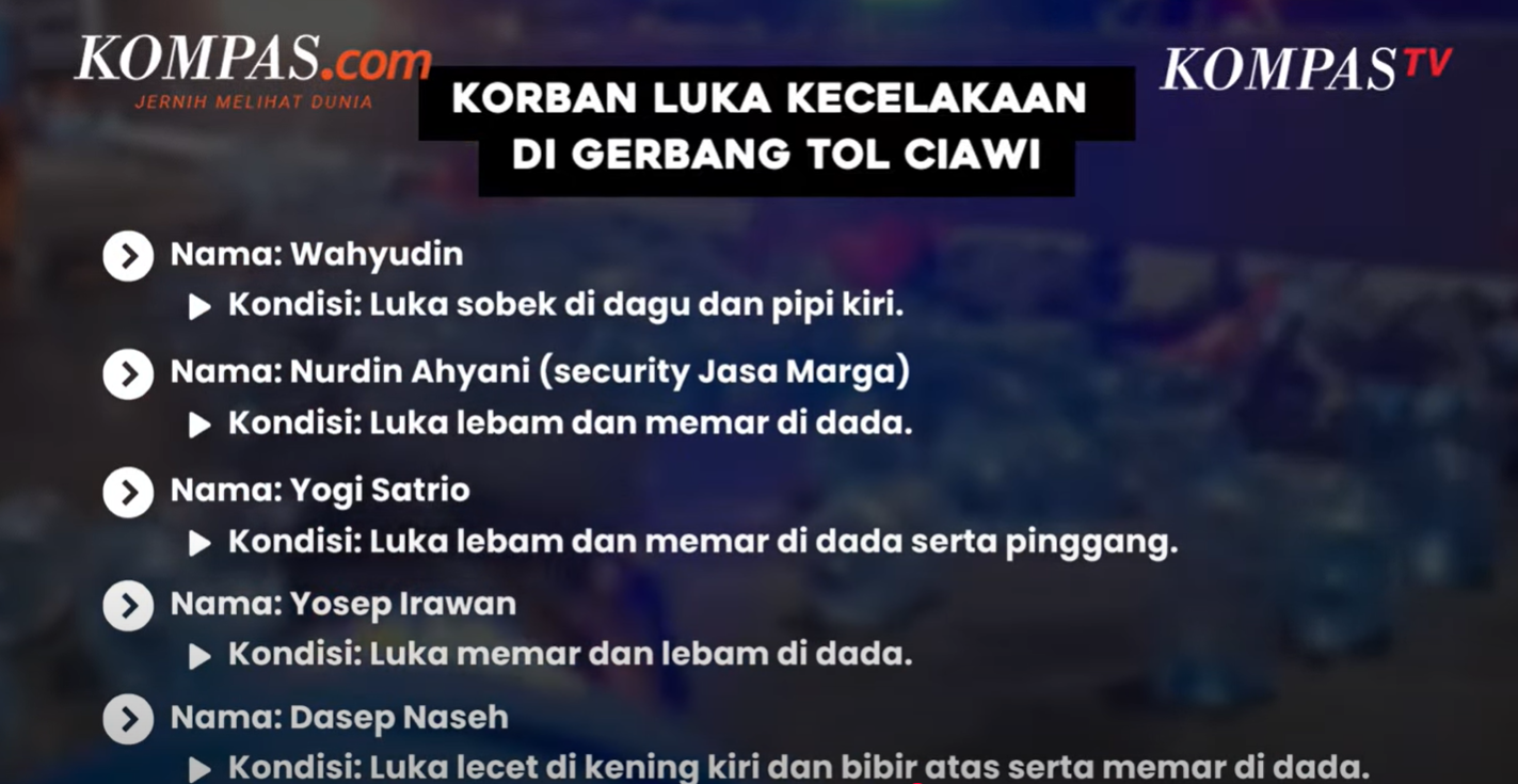 Kecelakaan Beruntun di Gerbang Tol Ciawi, Bogor