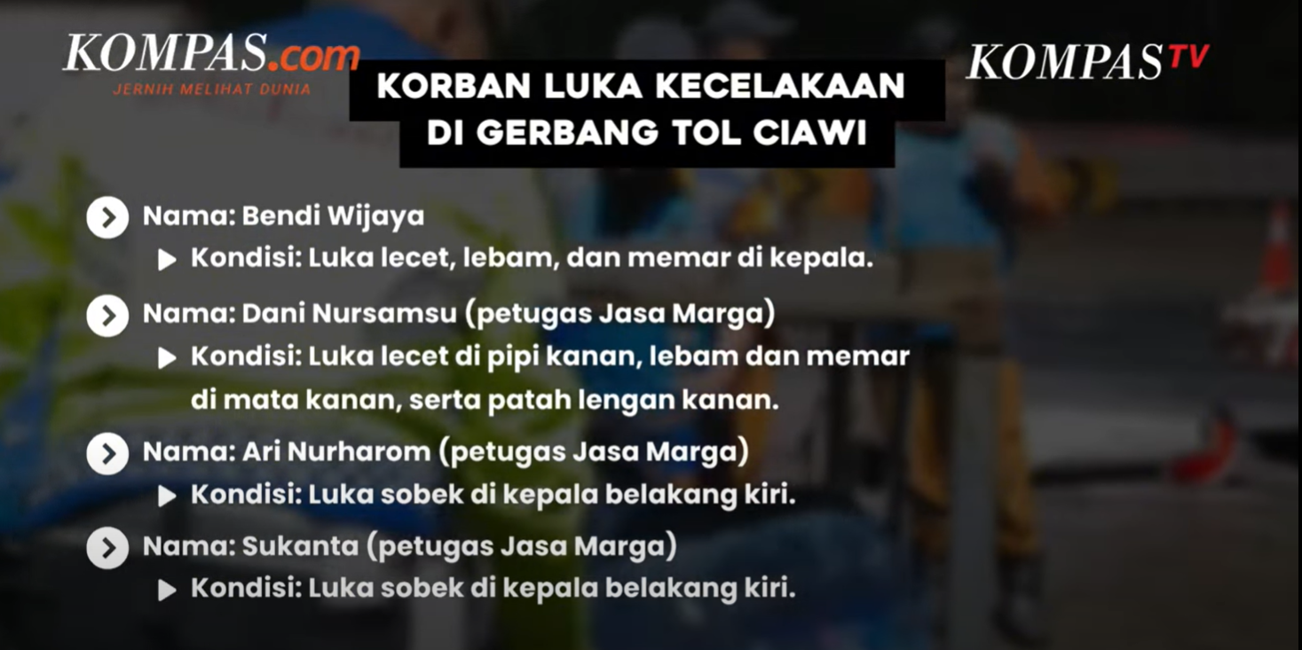 Kecelakaan Beruntun di Gerbang Tol Ciawi, Bogor