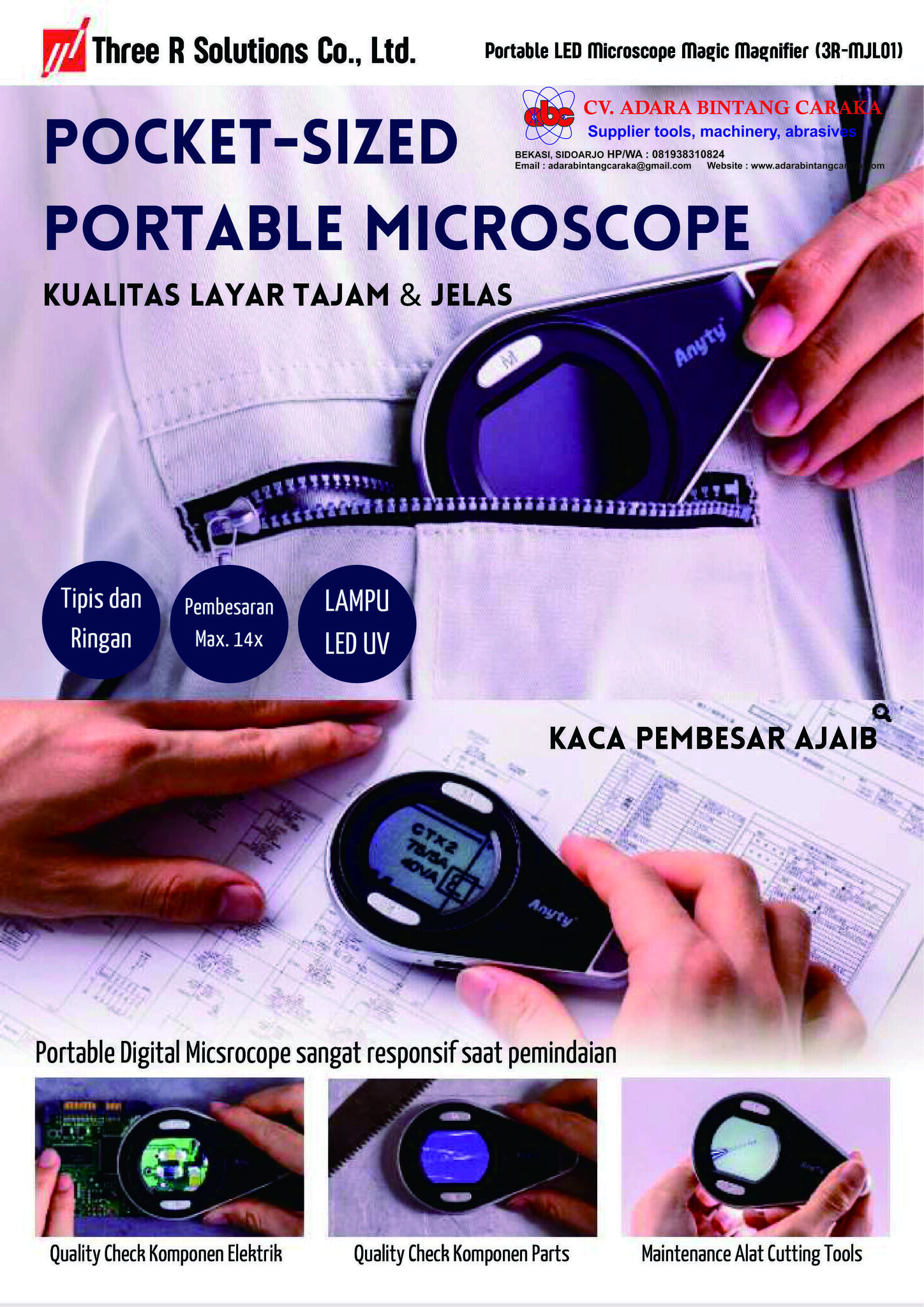 Portable LED Micsroscope Magic Manifier (3R-MJL01)