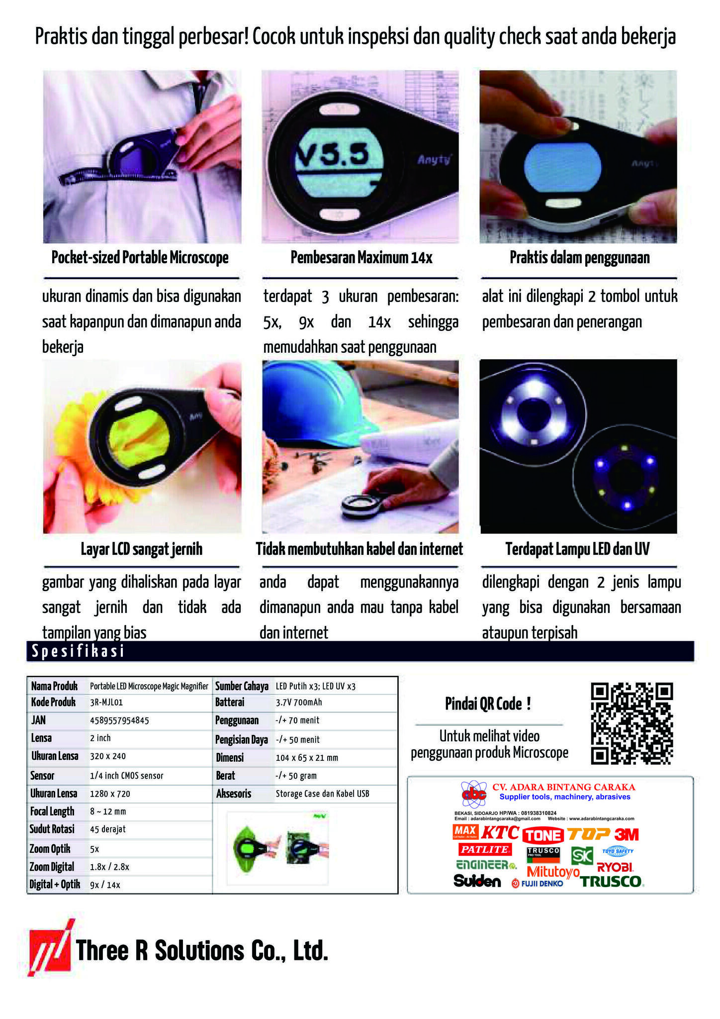 Portable LED Micsroscope Magic Manifier (3R-MJL01)