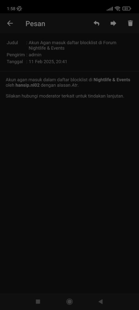 Akun Agan masuk daftar blocklist di Forum Nightlife &amp; Events