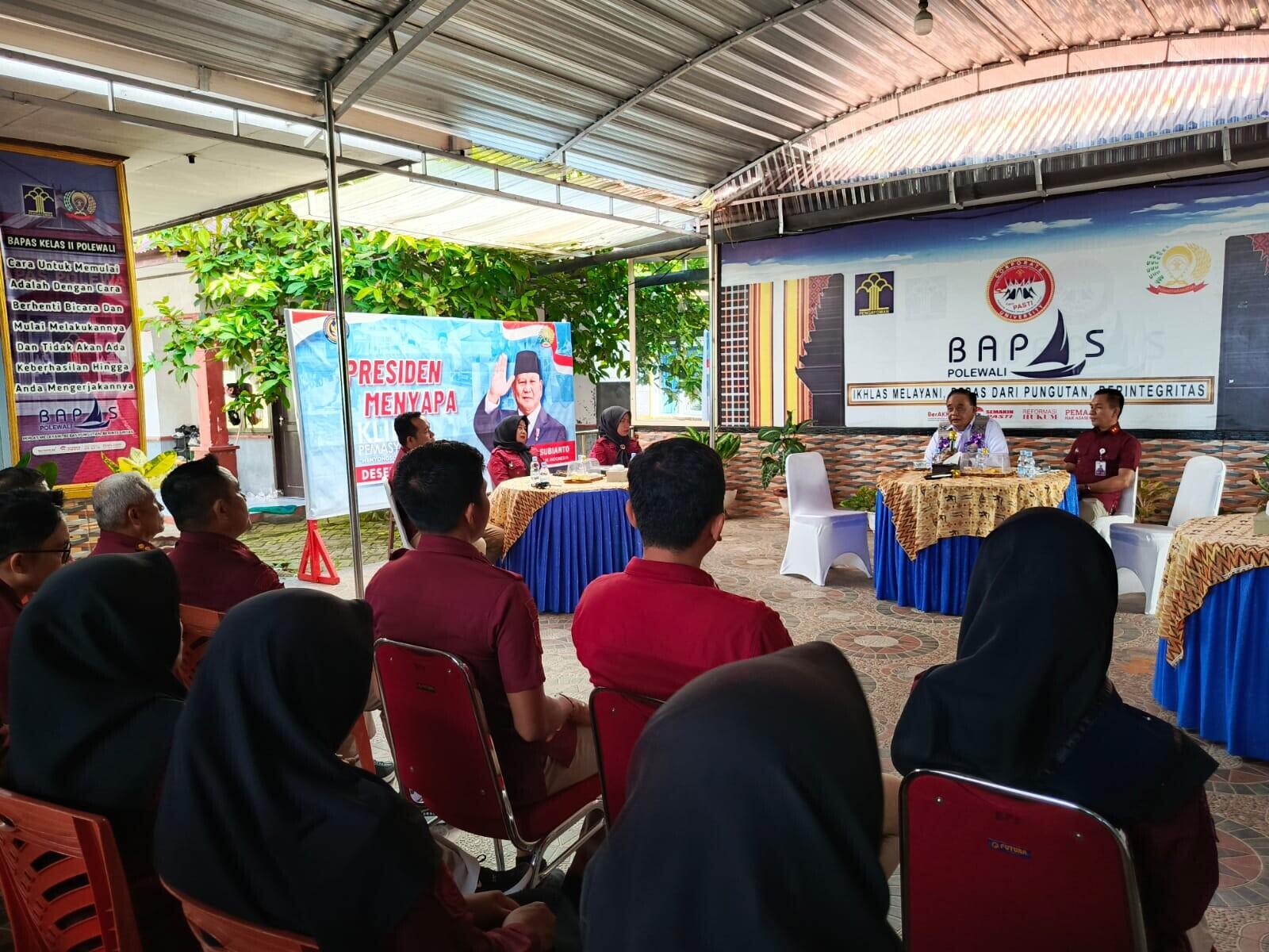 Sambangi Bapas Polewali, Kakanwil Ditjendpas Sulbar, Ramdani Beri Penguatan