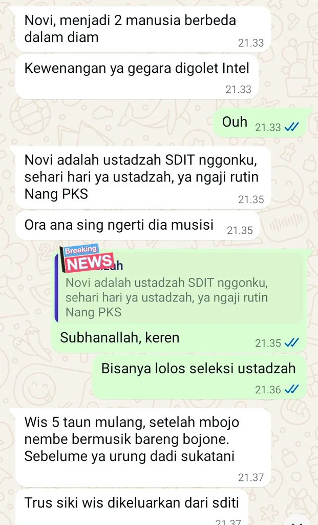 Sosok Vokalis Sukatani yang Viral Karena Sindir Polisi, Novi Punya Profesi Mulia