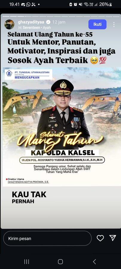 Rosyanto Yudha Siapa? Kapolda Kalsel Ultahnya Mewah saat Prabowo Gencarkan Efisiensi