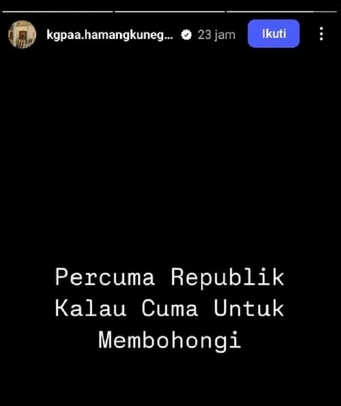 Kecewa Dengan Masalah Sosial dan Politik, Putra Mahkota Solo: Nyesel Gabung Republik
