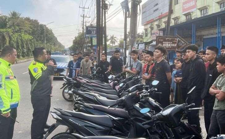 Antisipasi Balap Liar Saat Ramadan, Polresta Pekanbaru Amankan 57 Motor