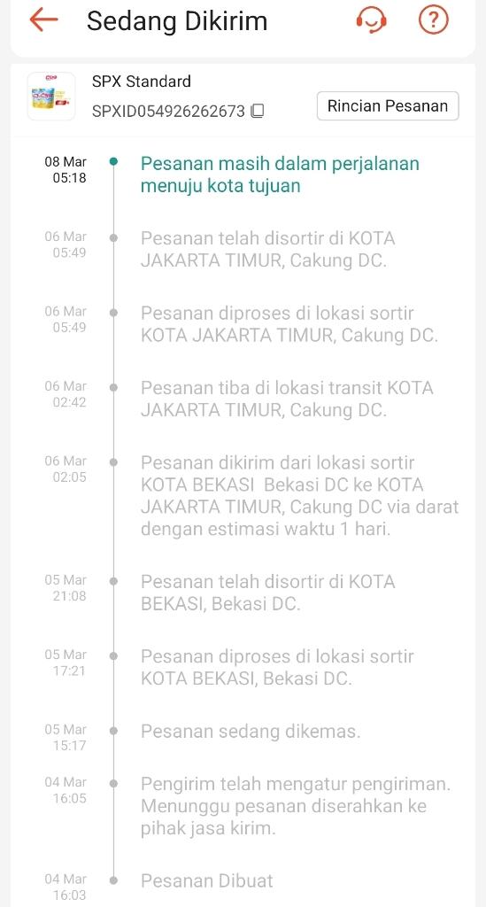 Terjadi lagi kendala di shopee spx