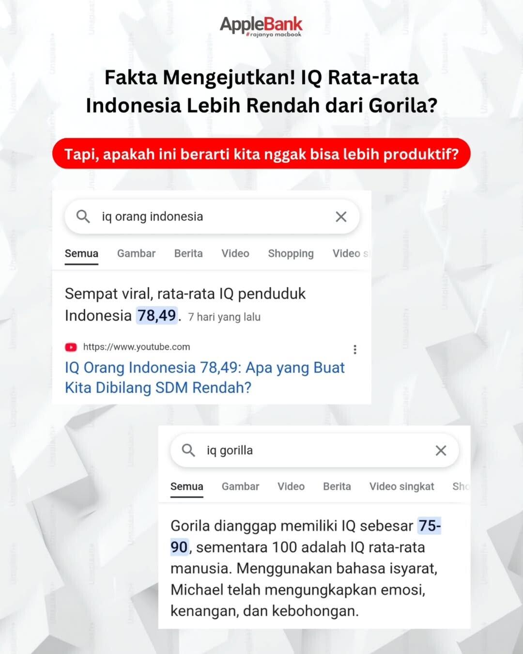 Kenyataan Pahit! Benarkah Orang Indonesia Lebih Bodoh dari Primata?