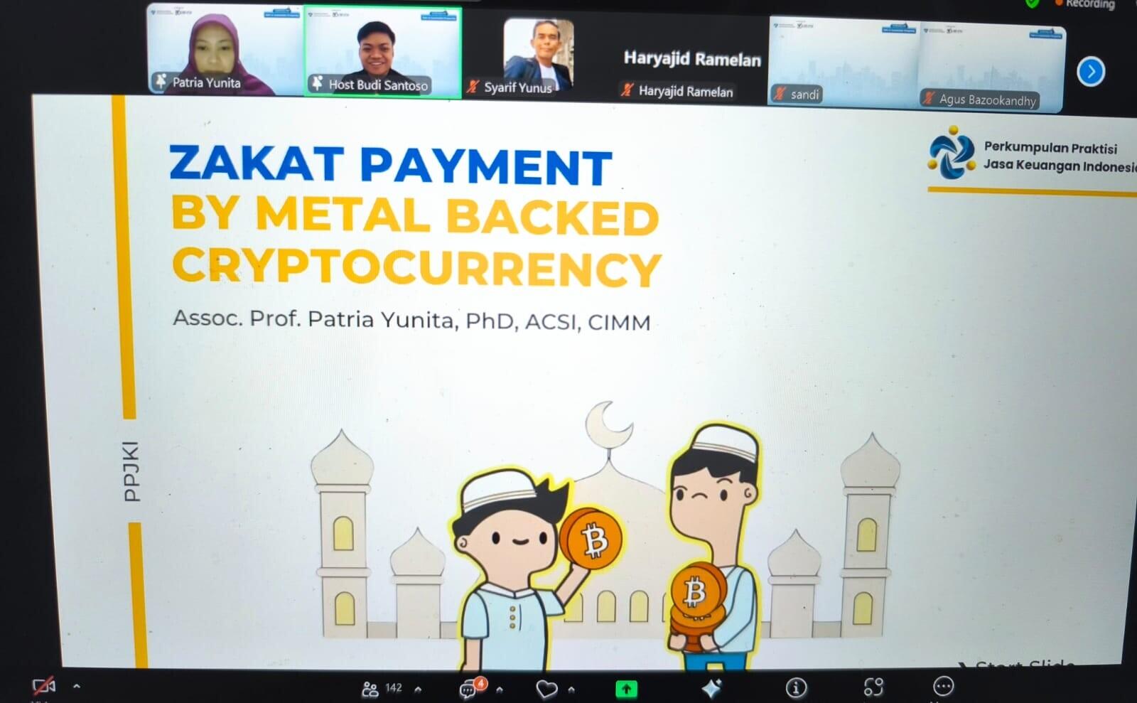 PPJKI Gelar Webinar Zakat Payment by Metal Backed Cryptocurrency