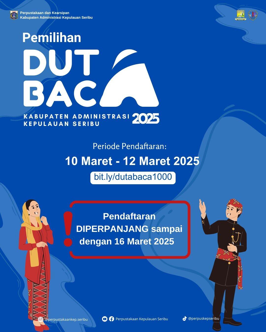 Pendaftaran Duta Baca Kabupaten Kepulauan Seribu 2025 Resmi Diperpanjang
