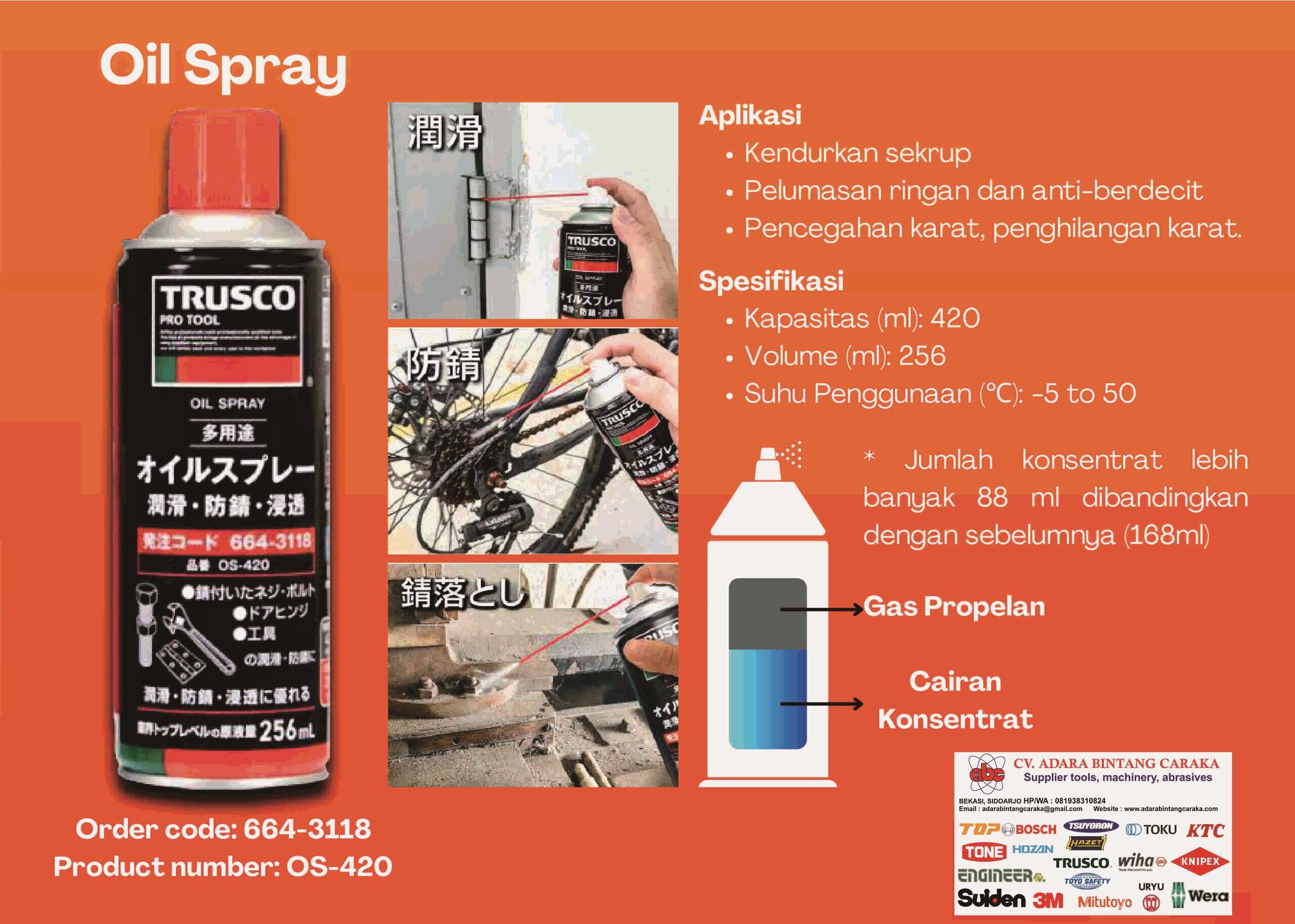 Oil Spray TRUSCO OS-420 &amp; Silicone Spray TRUSCO SS-420