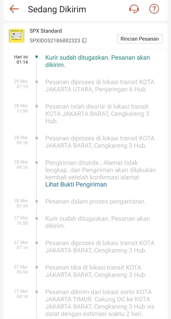 SHOPEE SPX SALAH RUTE