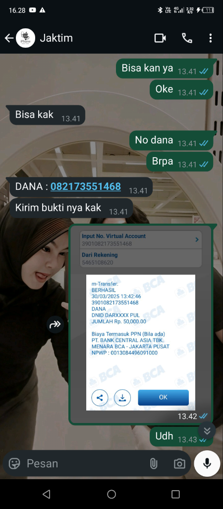 Penipu Bypass hp Atas Nama dewa Nyoman Rangga