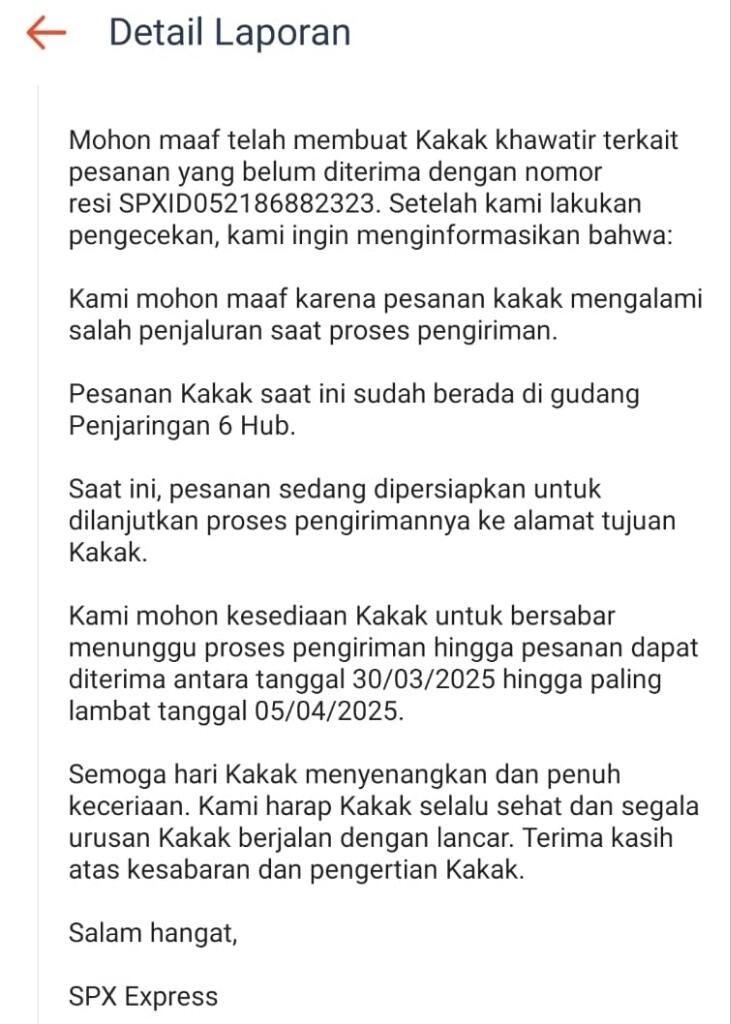 SHOPEE SPX SALAH RUTE