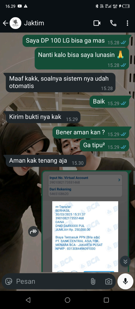 Penipu Bypass hp Atas Nama dewa Nyoman Rangga