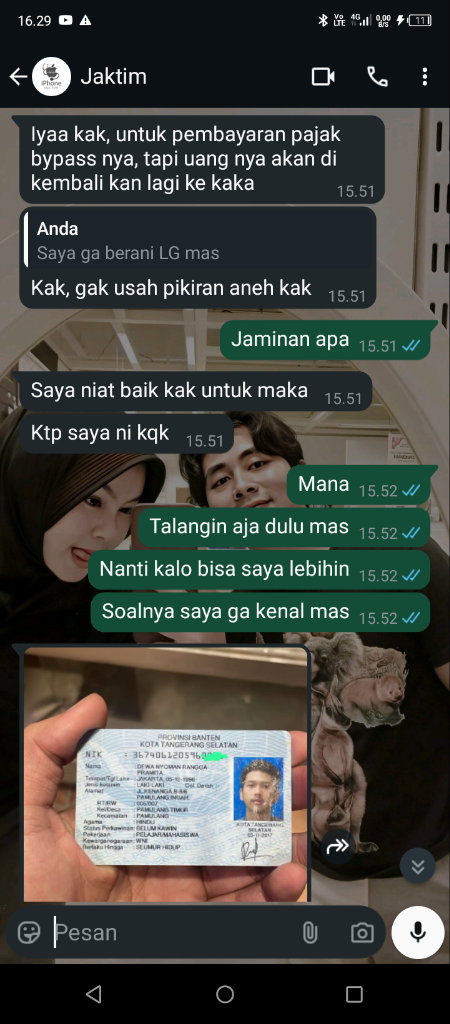 Penipu Bypass hp Atas Nama dewa Nyoman Rangga