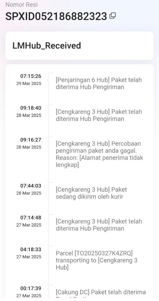 SHOPEE SPX SALAH RUTE