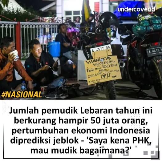 Pemudik Lebaran Tahun Ini Anjlok Nyaris 50 Juta, Ekonomi Indonesia Terancam Mandek