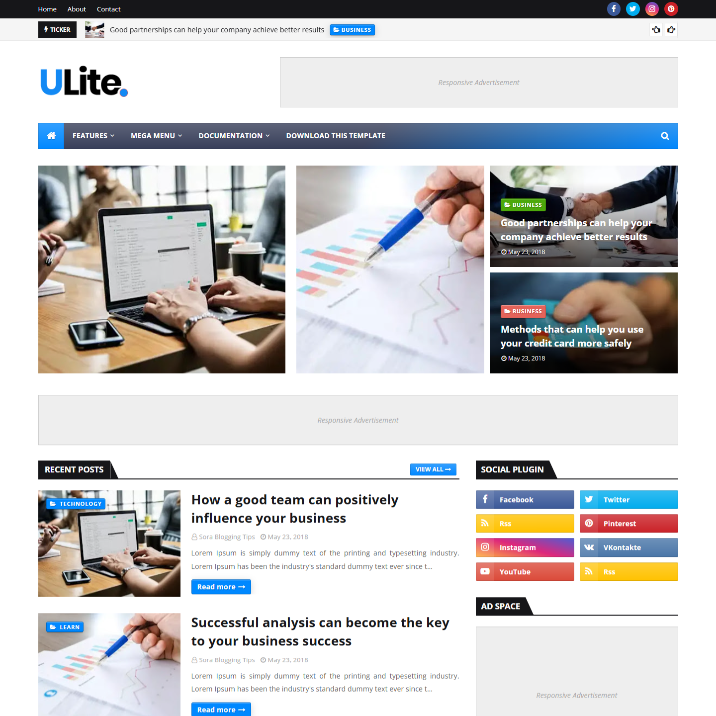 UltraLite Premium Blogger Template