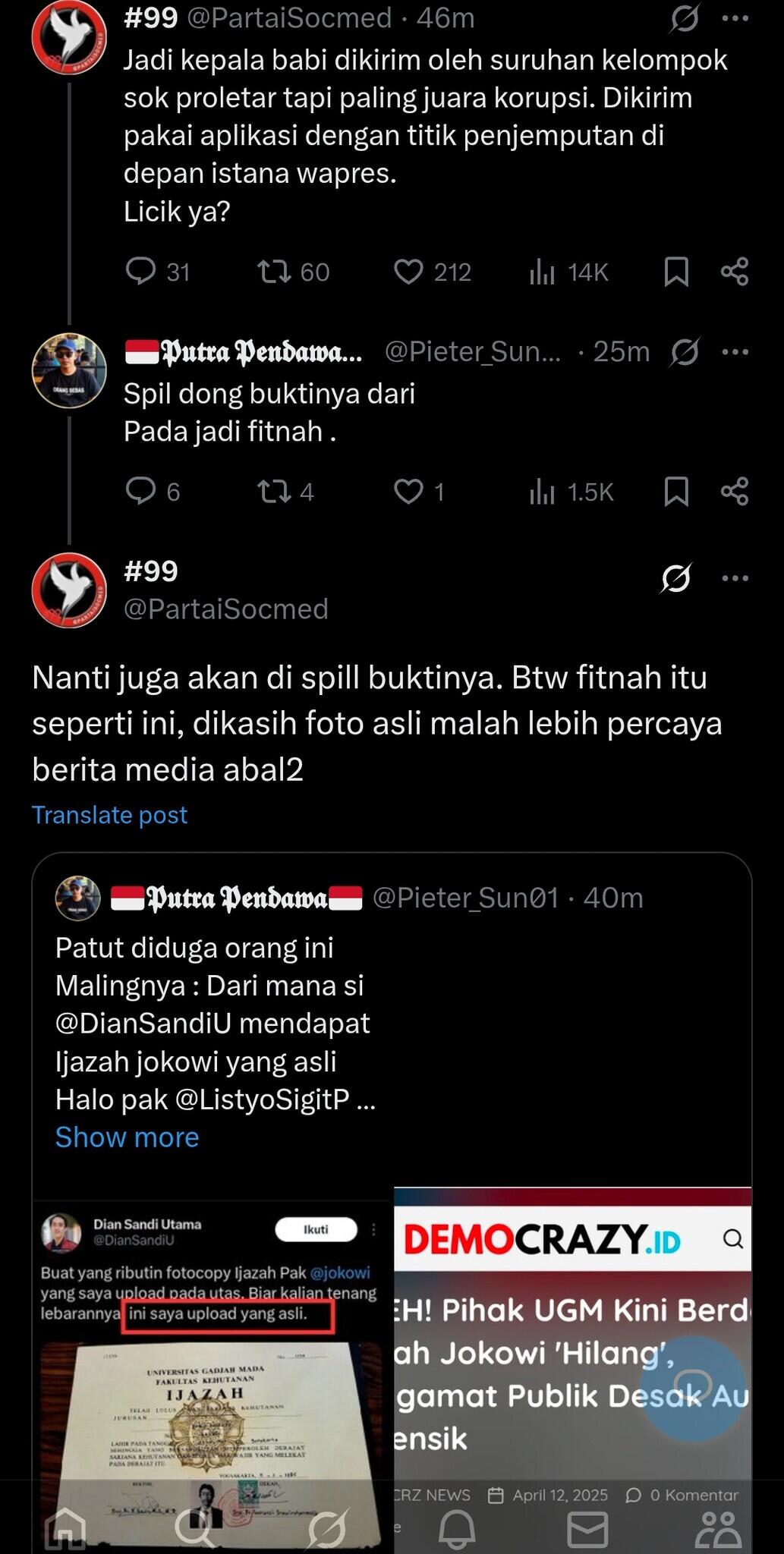Presiden nilai teror kepala babi ke Tempo upaya adu domba