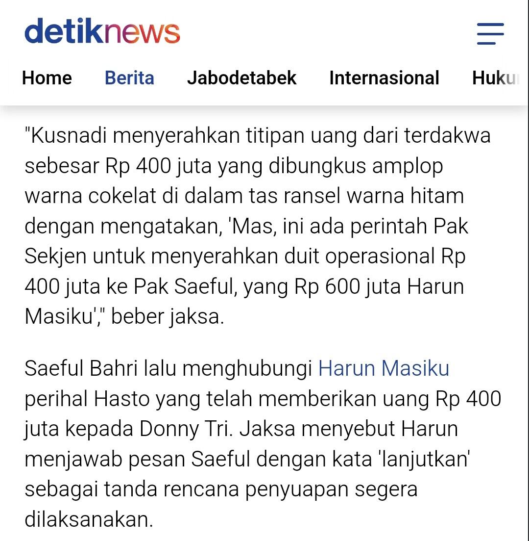 KPK Putar Rekaman Suara Donny Tri-Saeful soal Hasto Talangi Rp1,5 Miliar