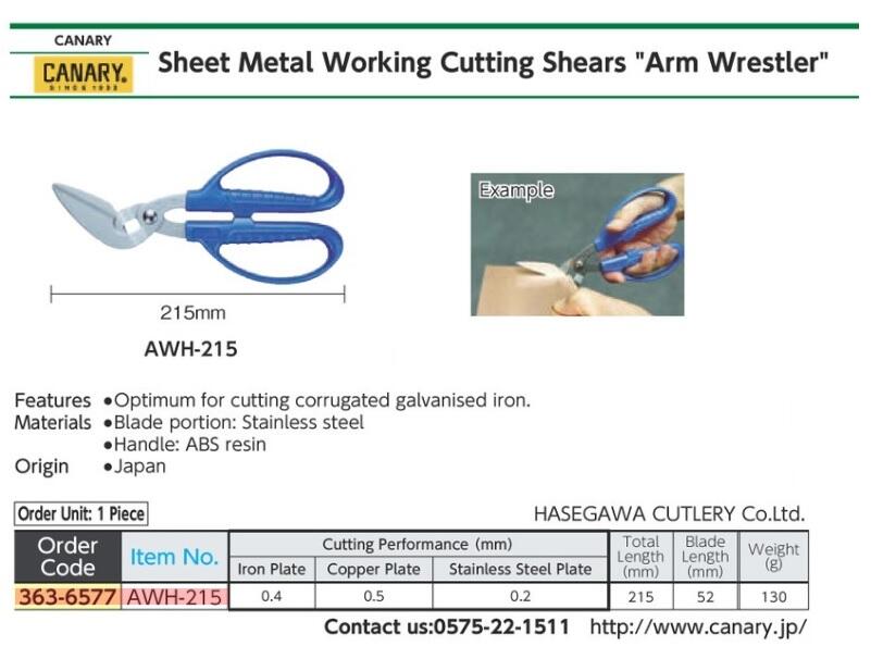 Sheet Metal Working Cutting Shears Arm Wrestler CANARY AWH-215