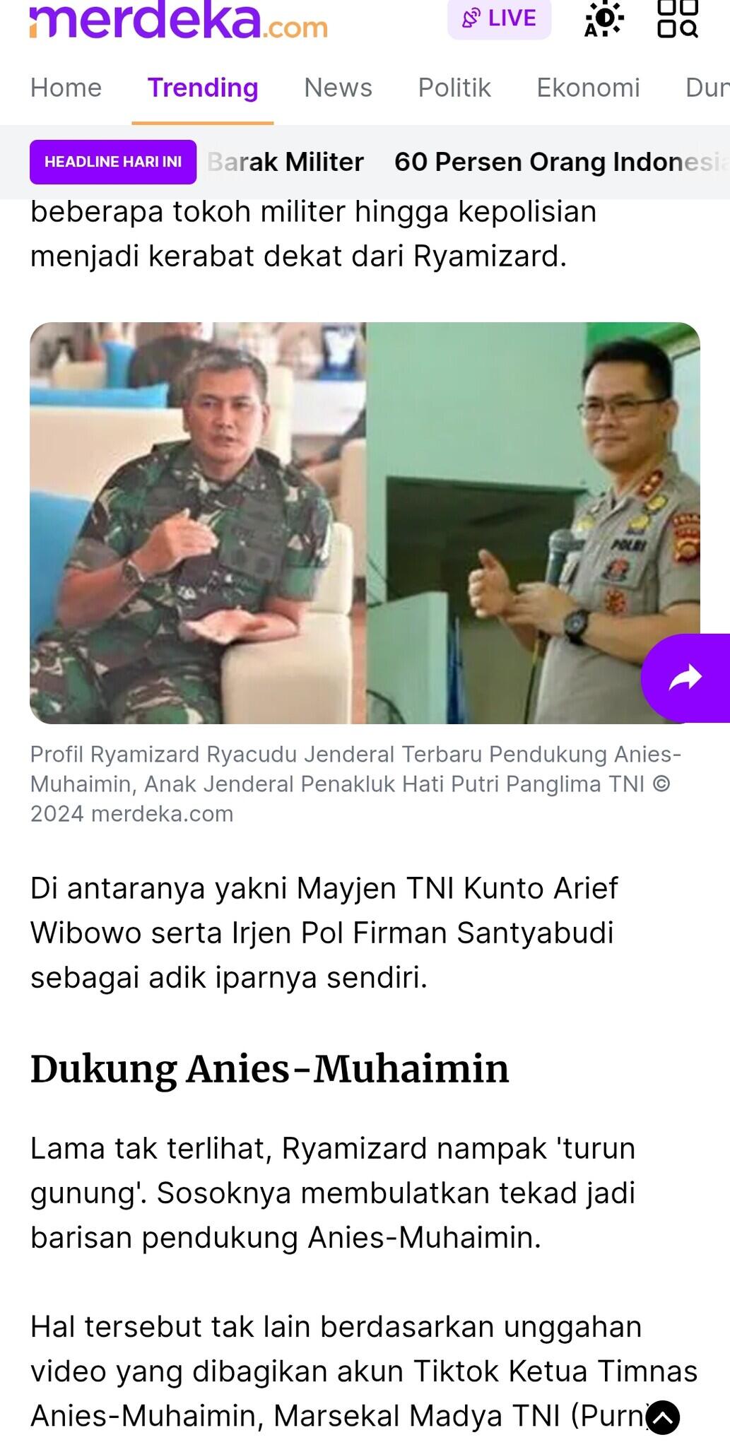Dudung: yang Nuntut Wapres Gibran Dicopot Diminta Tidak Catut Forum Purnawirawan TNI