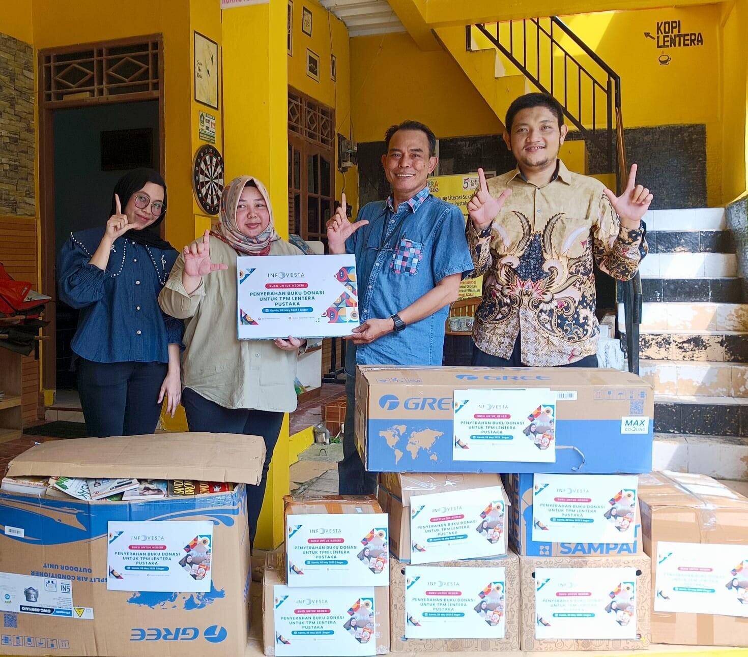 Dukung Gerakan Literasi, Infovesta CSR Donasi Buku ke TBM Lentera Pustaka Bogor
