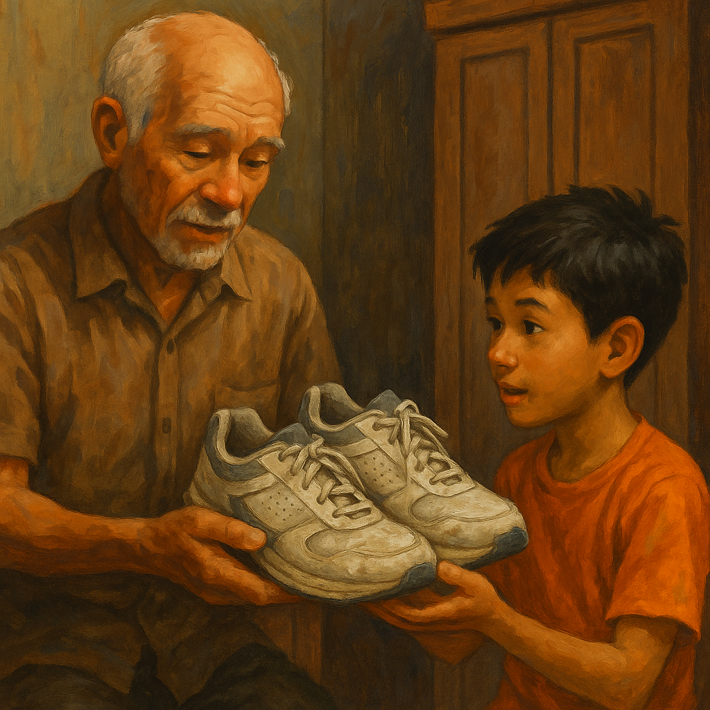 Sepatu Tua di Lemari Kayu