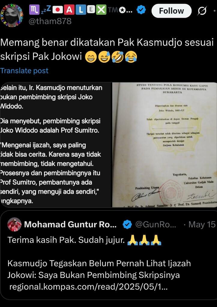 Mengapa Kasmudjo Digugat soal Ijazah Jokowi padahal Bukan Pembimbing Skripsi?