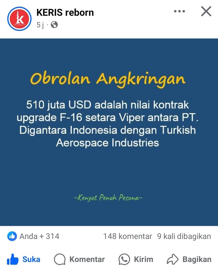 Diskusi Khusus: Turki Akan Oprek F-16 Milik Indonesia, Biaya Sekitar Rp 8 Triliun