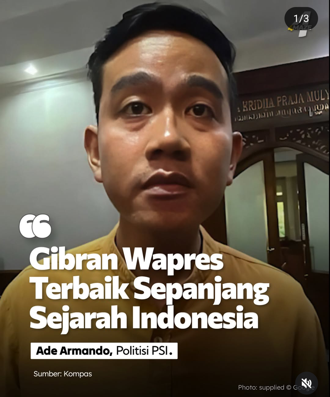 Ade Armando: Gibran Wapres Terbaik Sepanjang Sejarah