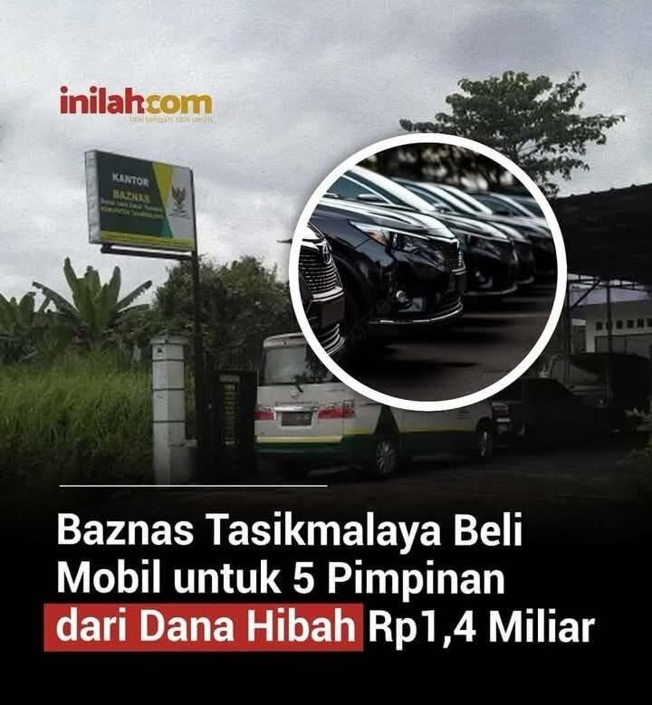 BAZNAS Kucurkan Rp. 1,42 Miliar Beli Mobil Dinas Pimpinan, Publik Geram