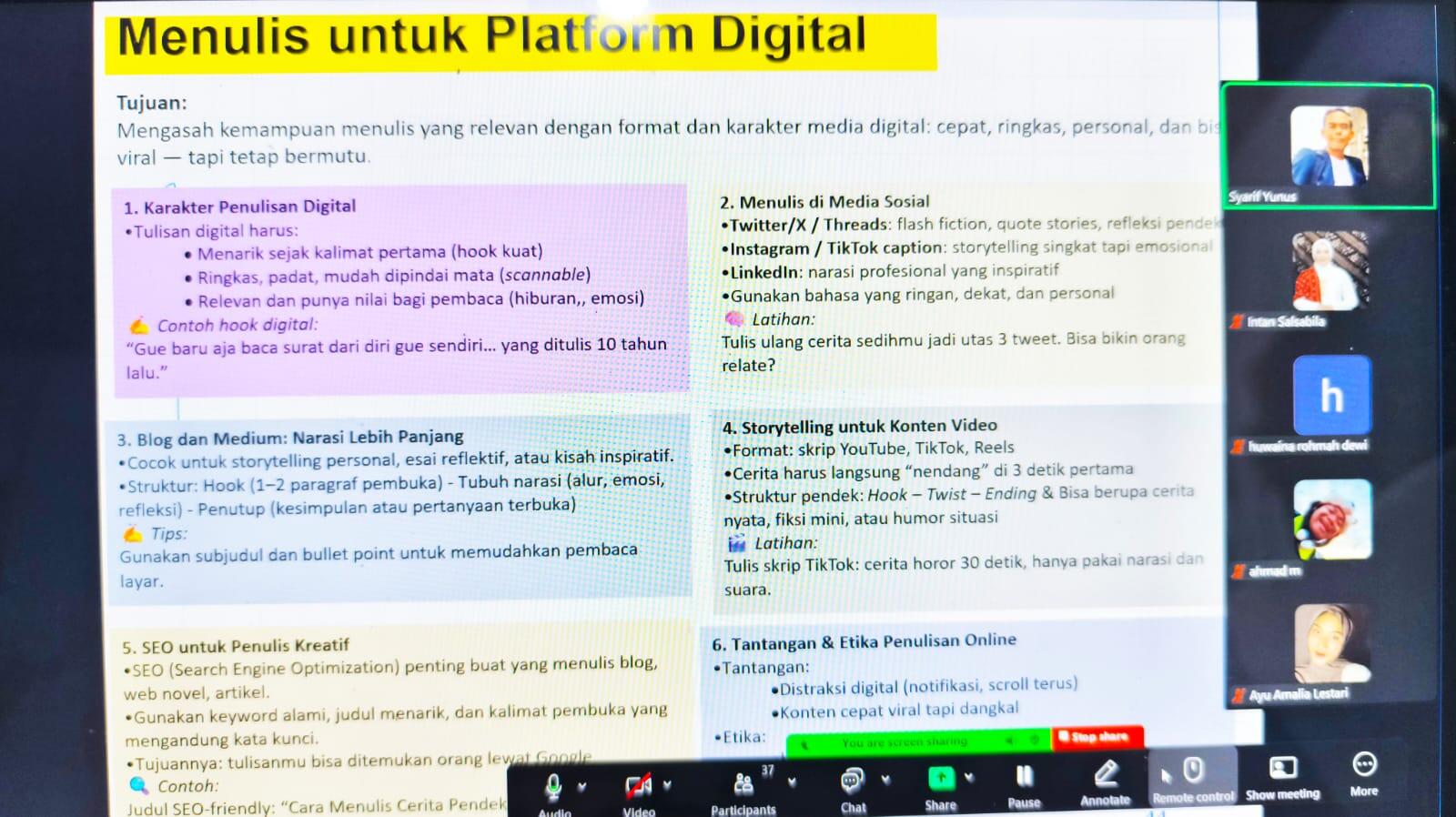 Kuliah Menulis Kreatif di Unindra, Usung Platform Digial