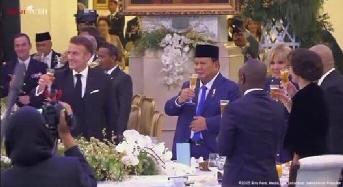 Heboh Prabowo Disebut Ngebir saat Gala Dinner Bareng Macron, Istana: Itu Sari Apel
