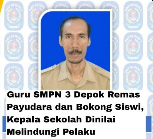 Irawadi, guru di SMPN 3 Depok, Jawa Barat melecehkan belasan siswinya