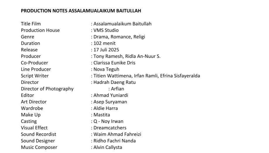 Ketika Harapan dan Doa Digubah Menjadi Soundtrack Film Assalamualaikum Baitullah