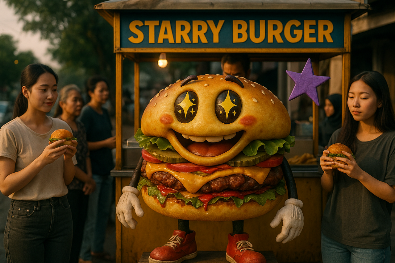 Starry Burger Yogyakarta, Burger Murah dan Enak. Harga Terjangkau di bawah Rp. 20.000